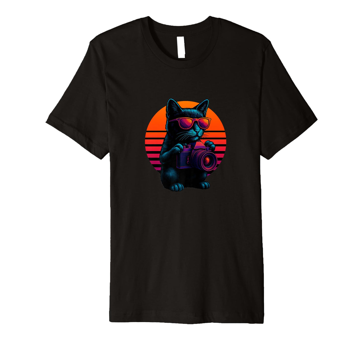 Cat Camera Lens Photography T-Shirt - Aesthetic Graphic for Adults - T-Shirt, Sweatshirt, Hoodie
