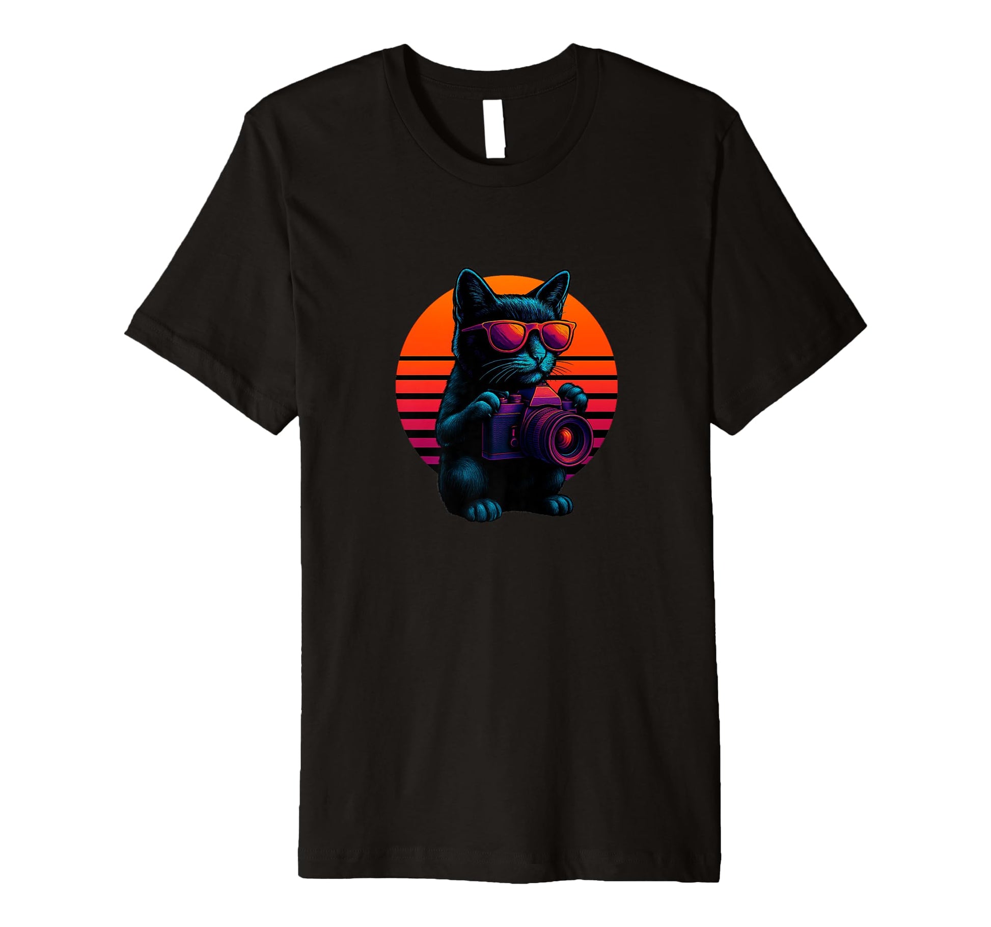 Cat Camera Lens Photography T-Shirt - Aesthetic Graphic for Adults - T-Shirt, Sweatshirt, Hoodie