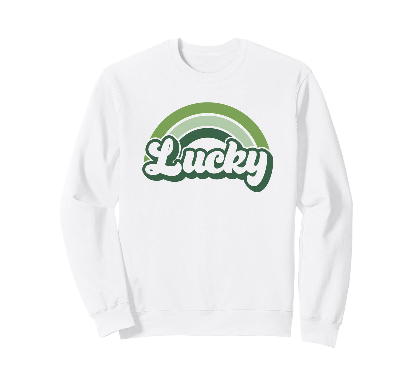 Lucky Green St Patricks Rainbow T-Shirt - Aesthetic Graphic for Adults - T-Shirt, Sweatshirt, Hoodie
