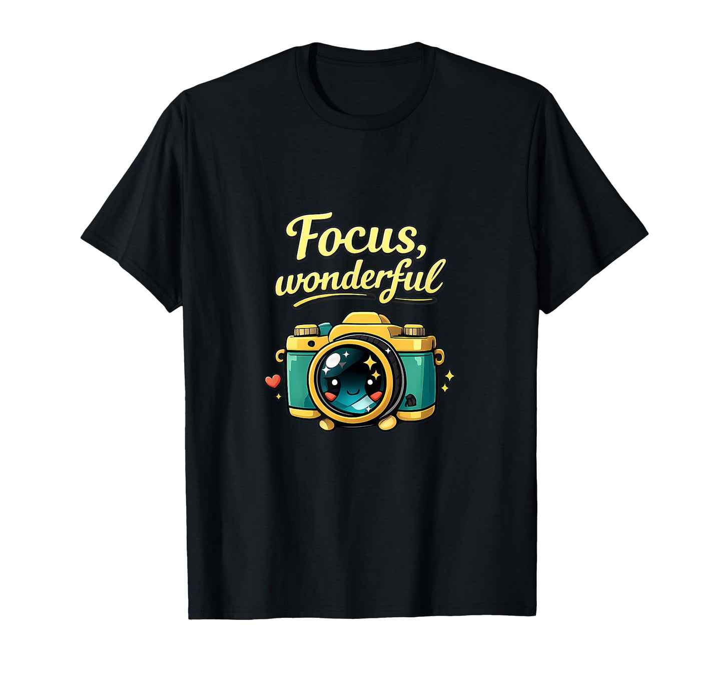 Focus Wonderful Kawaii Camera Chibi T-Shirt - Trendy Graphic Men Women - T-Shirt, Sweatshirt, Hoodie