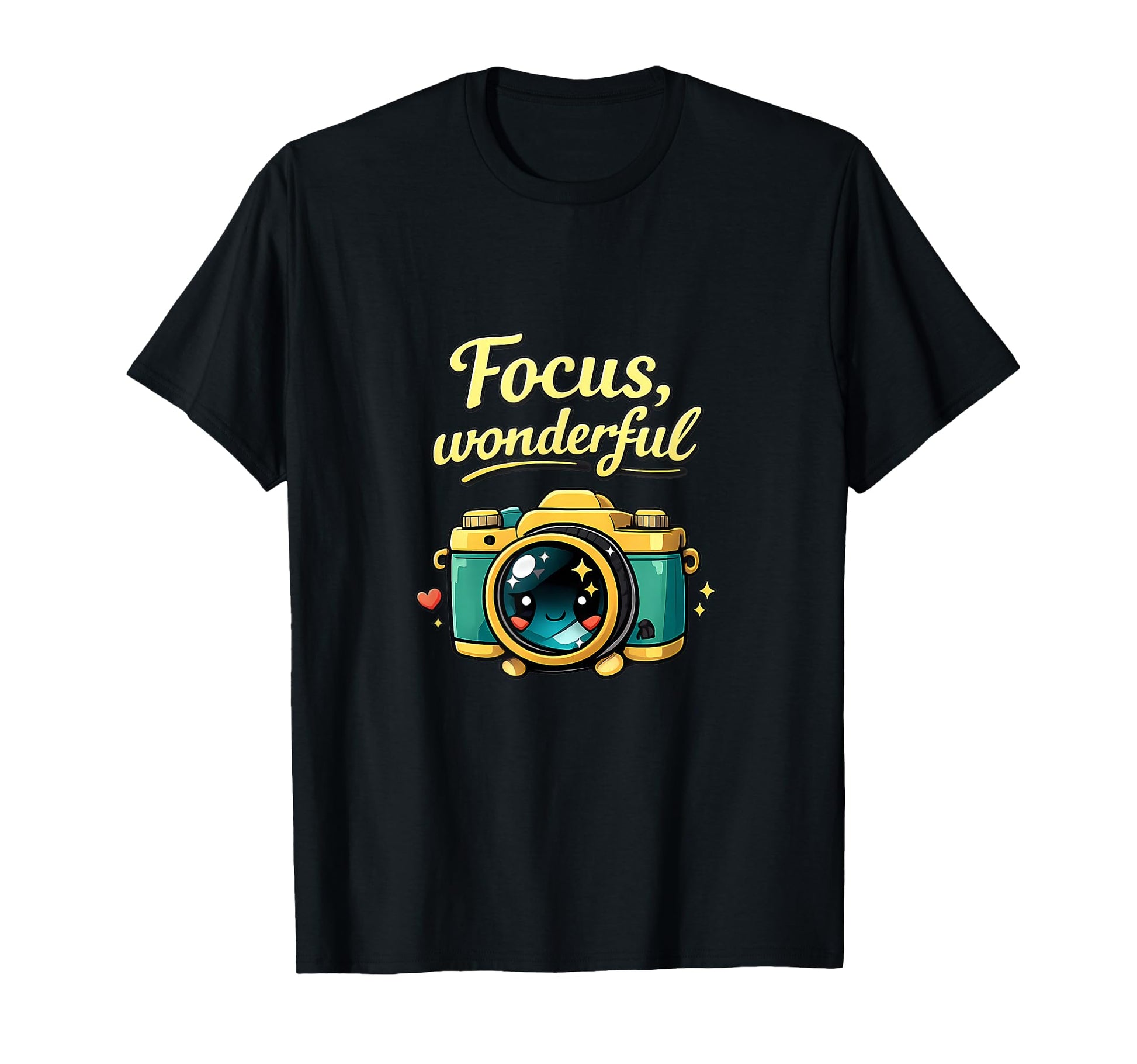 Focus Wonderful Kawaii Camera Chibi T-Shirt - Trendy Graphic Men Women - T-Shirt, Sweatshirt, Hoodie
