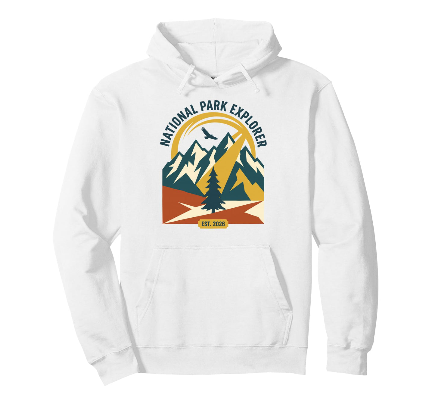 National Park Explorer Mountain Hiking Hoodie - Unique Graphic for Adults - T-Shirt, Sweatshirt, Hoodie