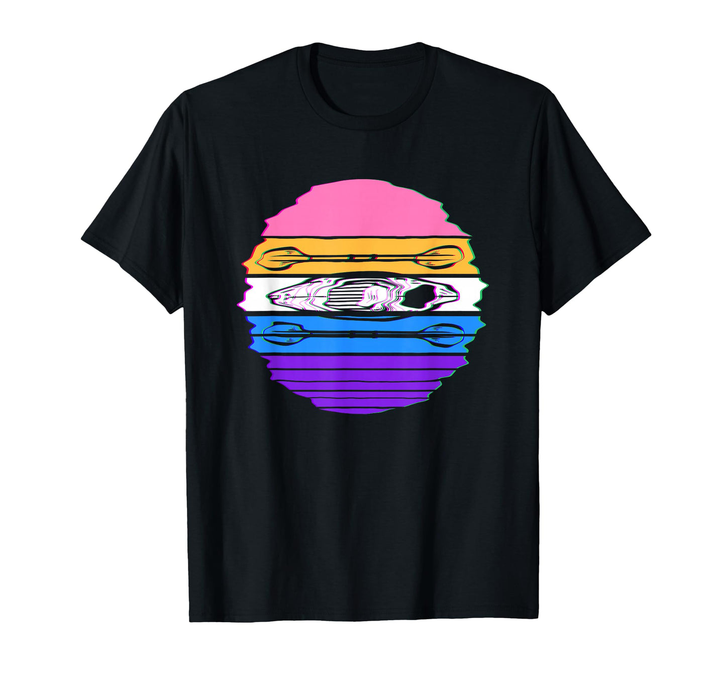 Kayaking Vaporwave Canoeing Kayak Paddle T-Shirt - Graphic Print Unisex - T-Shirt, Sweatshirt, Hoodie