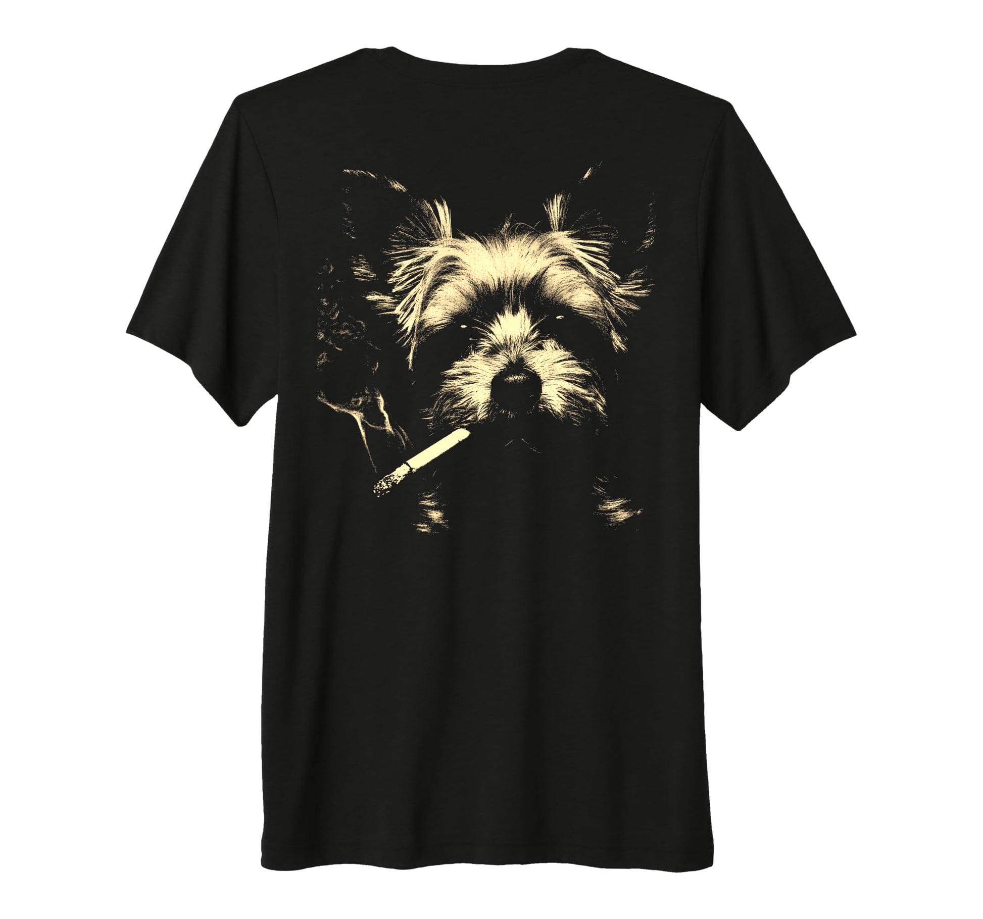 Yorkshire Terrier Smoking Cigarette T-Shirt - Custom Art Print Unisex - T-Shirt, Sweatshirt, Hoodie
