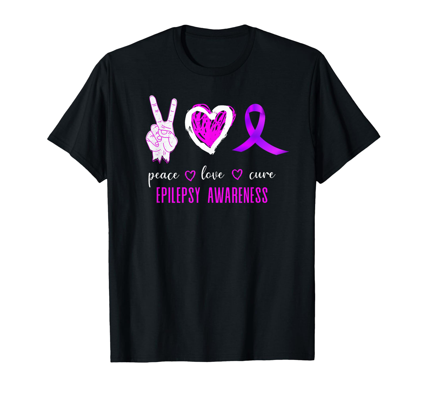 Epilepsy Awareness Ribbon Peace T-Shirt - Casual Everyday Wear for Adults - T-Shirt, Sweatshirt, Hoodie