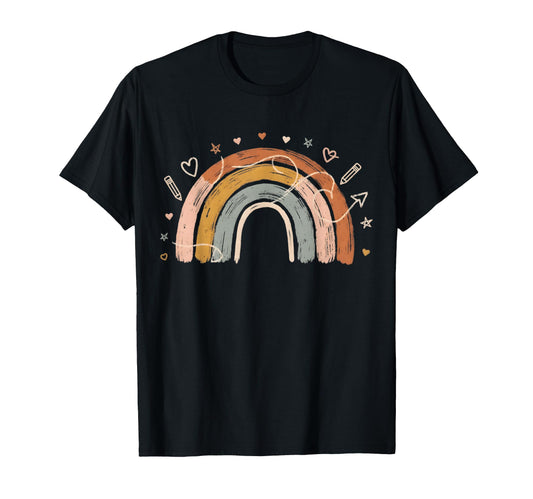 Boho Rainbow Teacher Classroom Vibes T-Shirt - Novelty Apparel Men Women - T-Shirt, Sweatshirt, Hoodie