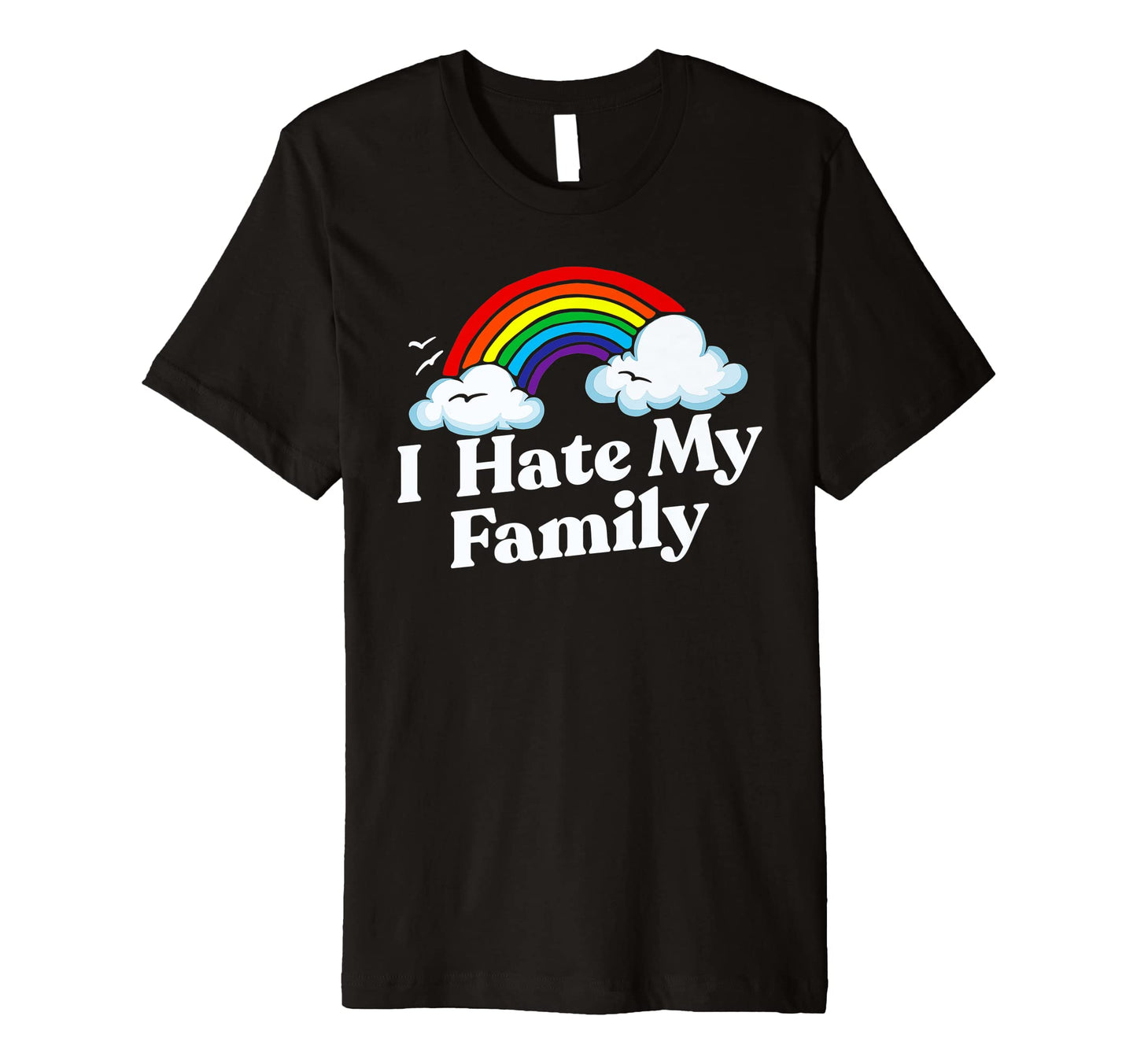 I Hate My Family Funny Rainbow T-Shirt - Trendy Graphic for Adults - T-Shirt, Sweatshirt, Hoodie