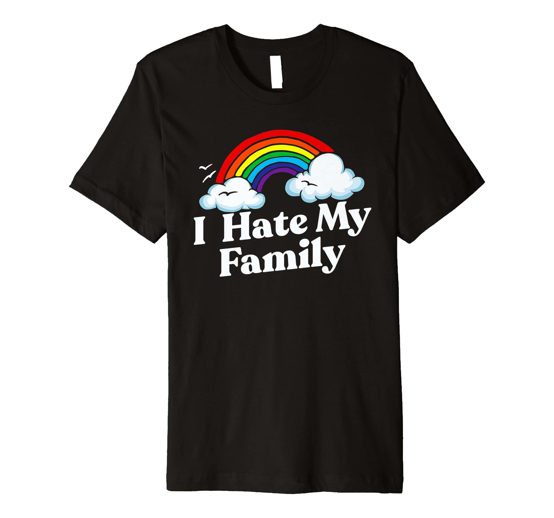 I Hate My Family Funny Rainbow T-Shirt - Trendy Graphic for Adults - T-Shirt, Sweatshirt, Hoodie