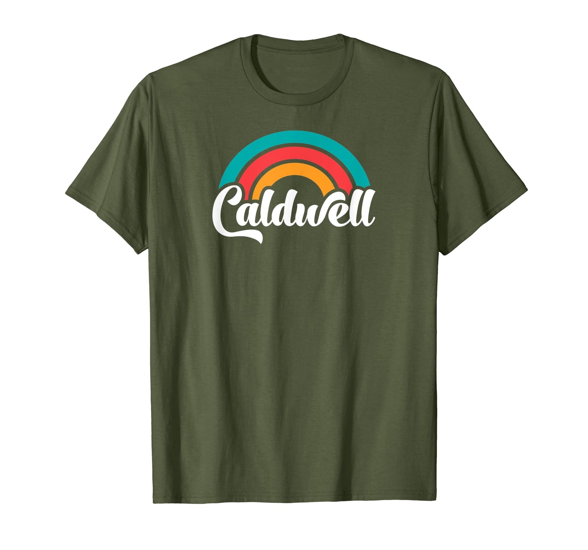 Caldwell Id Script Rainbow T-Shirt - Novelty Apparel Unisex - T-Shirt, Sweatshirt, Hoodie