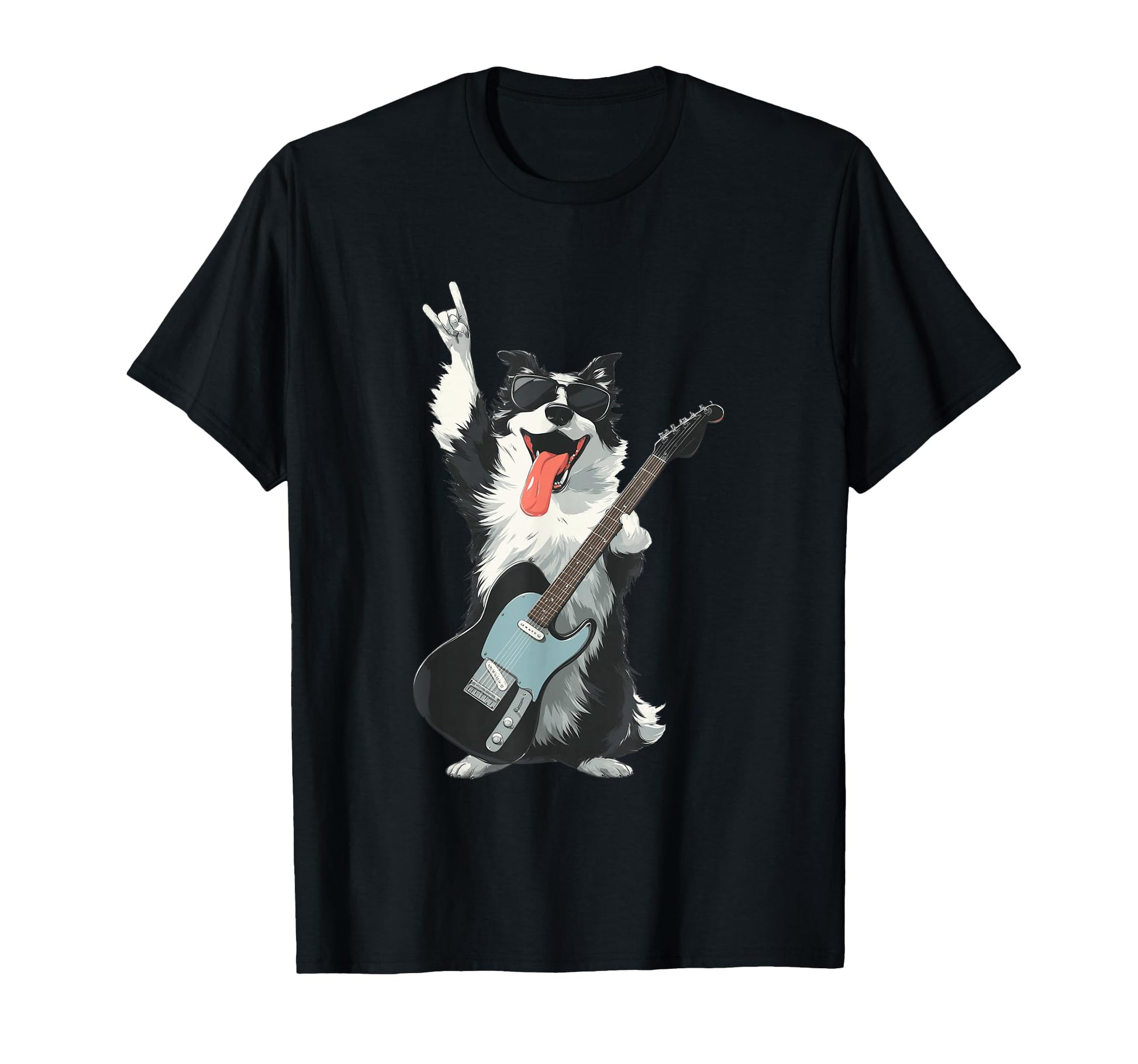 Rock Dog Guitar Playing Pet T-Shirt - Streetwear Style Unisex - T-Shirt, Sweatshirt, Hoodie