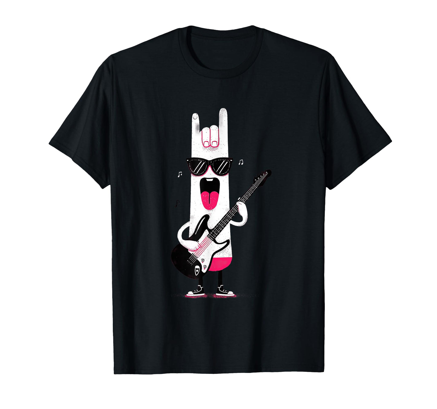Cartoon Character Guitarist Rock T-Shirt - Casual Everyday Wear for Adults - T-Shirt, Sweatshirt, Hoodie