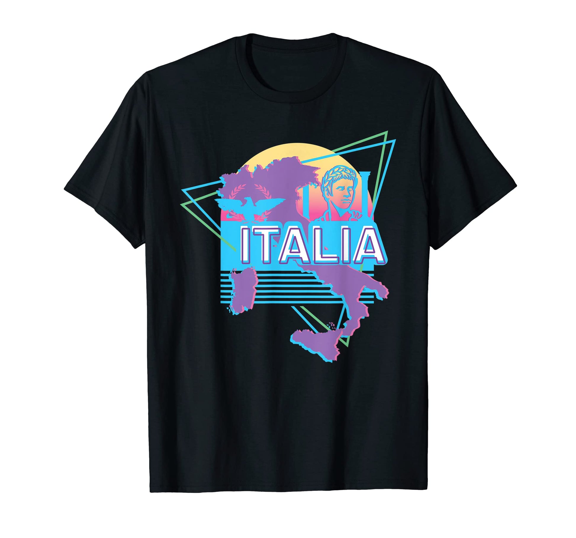 Aesthetic Italy Vaporwave Italian Map T-Shirt - Graphic Print Men Women - T-Shirt, Sweatshirt, Hoodie