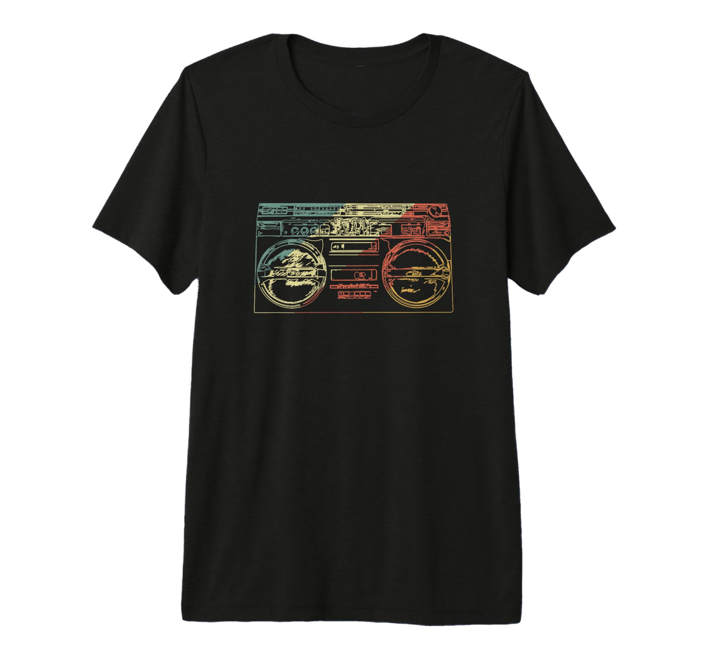 Boom Box Sketch Oldschool Hip Hop T-Shirt - Fun Novelty Design for Adults - T-Shirt, Sweatshirt, Hoodie