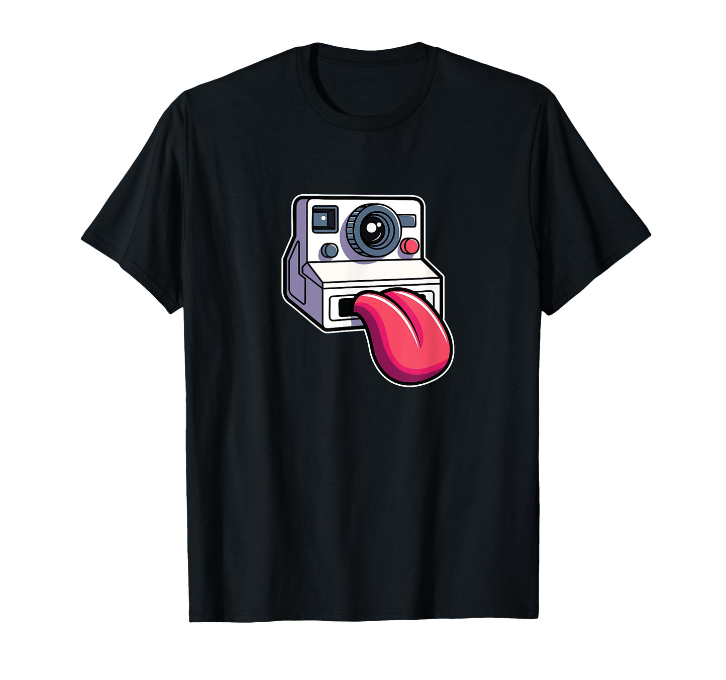 Instant Camera Tongue Out Funny T-Shirt - Casual Everyday Wear Men Women - T-Shirt, Sweatshirt, Hoodie