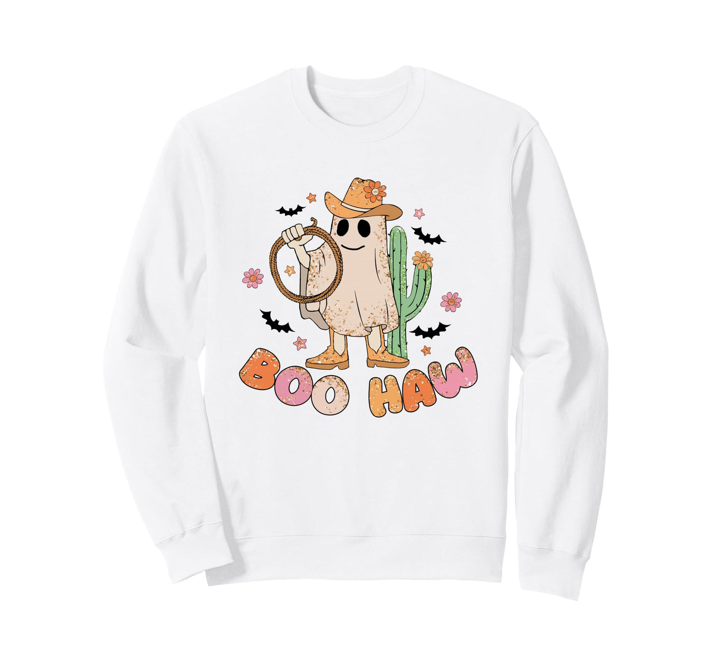 Boo Haw Cowboy Ghost Western Sweatshirt - Casual Everyday Wear Unisex - T-Shirt, Sweatshirt, Hoodie