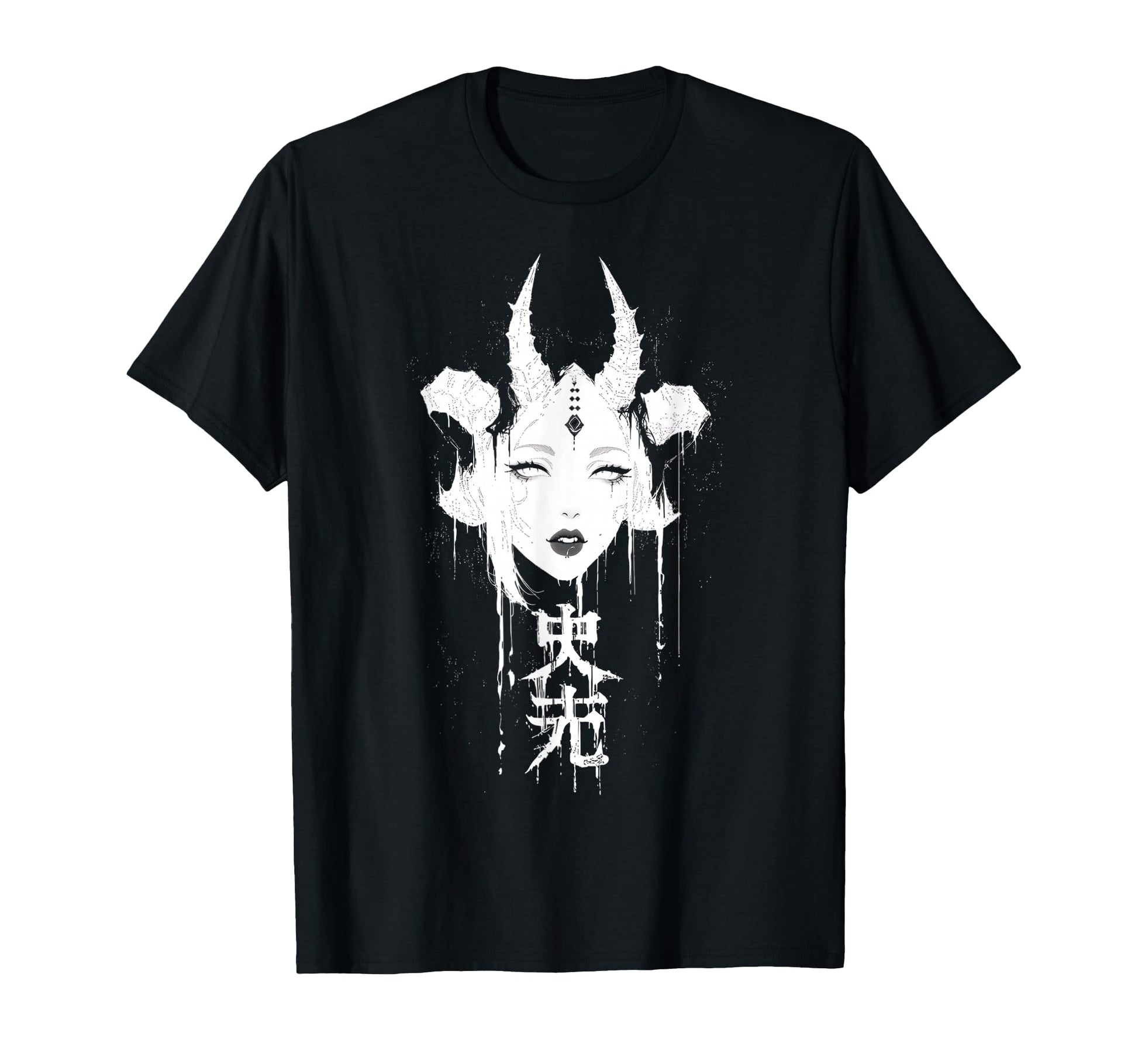 Goth Grunge Demon Anime Waifu Horror Alt T-Shirt - Custom Art Print Unisex - T-Shirt, Sweatshirt, Hoodie