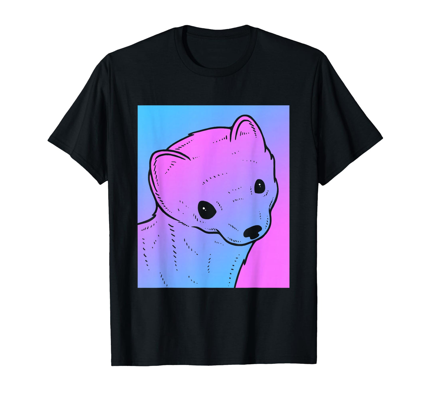 Vaporwave Stoat Aesthetic Pastel T-Shirt - Fun Novelty Design Men Women - T-Shirt, Sweatshirt, Hoodie