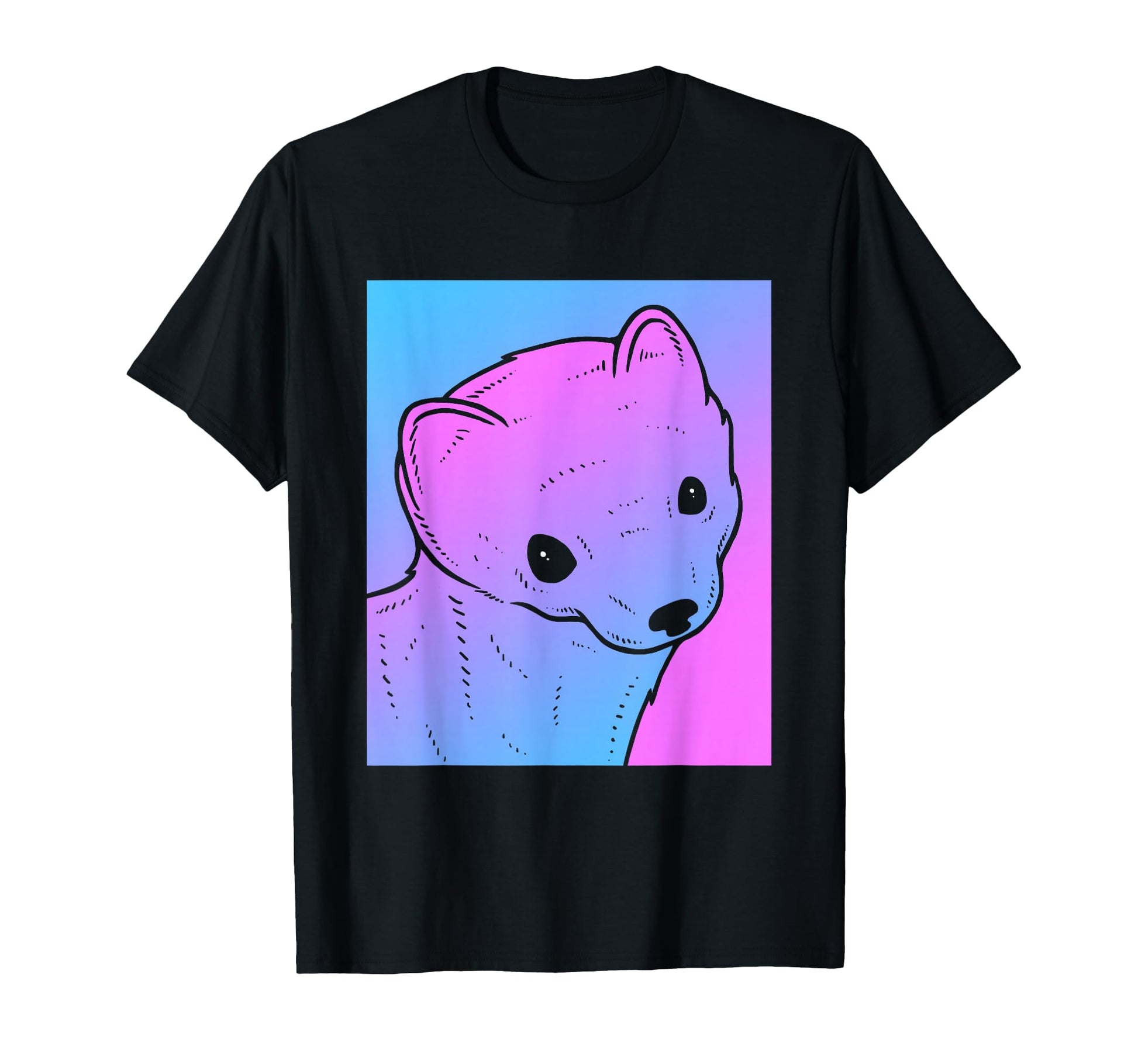 Vaporwave Stoat Aesthetic Pastel T-Shirt - Fun Novelty Design Men Women - T-Shirt, Sweatshirt, Hoodie