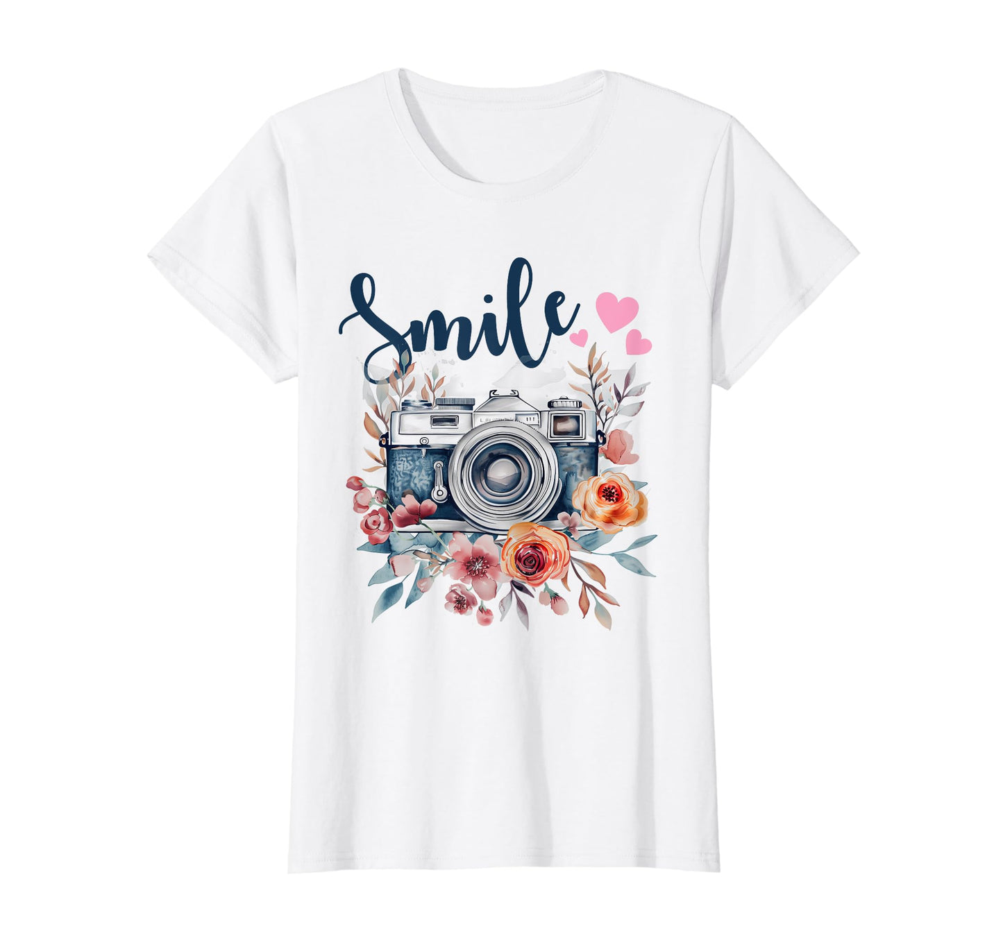 Photographer Smile Camera Flowers T-Shirt - Streetwear Style Men Women - T-Shirt, Sweatshirt, Hoodie