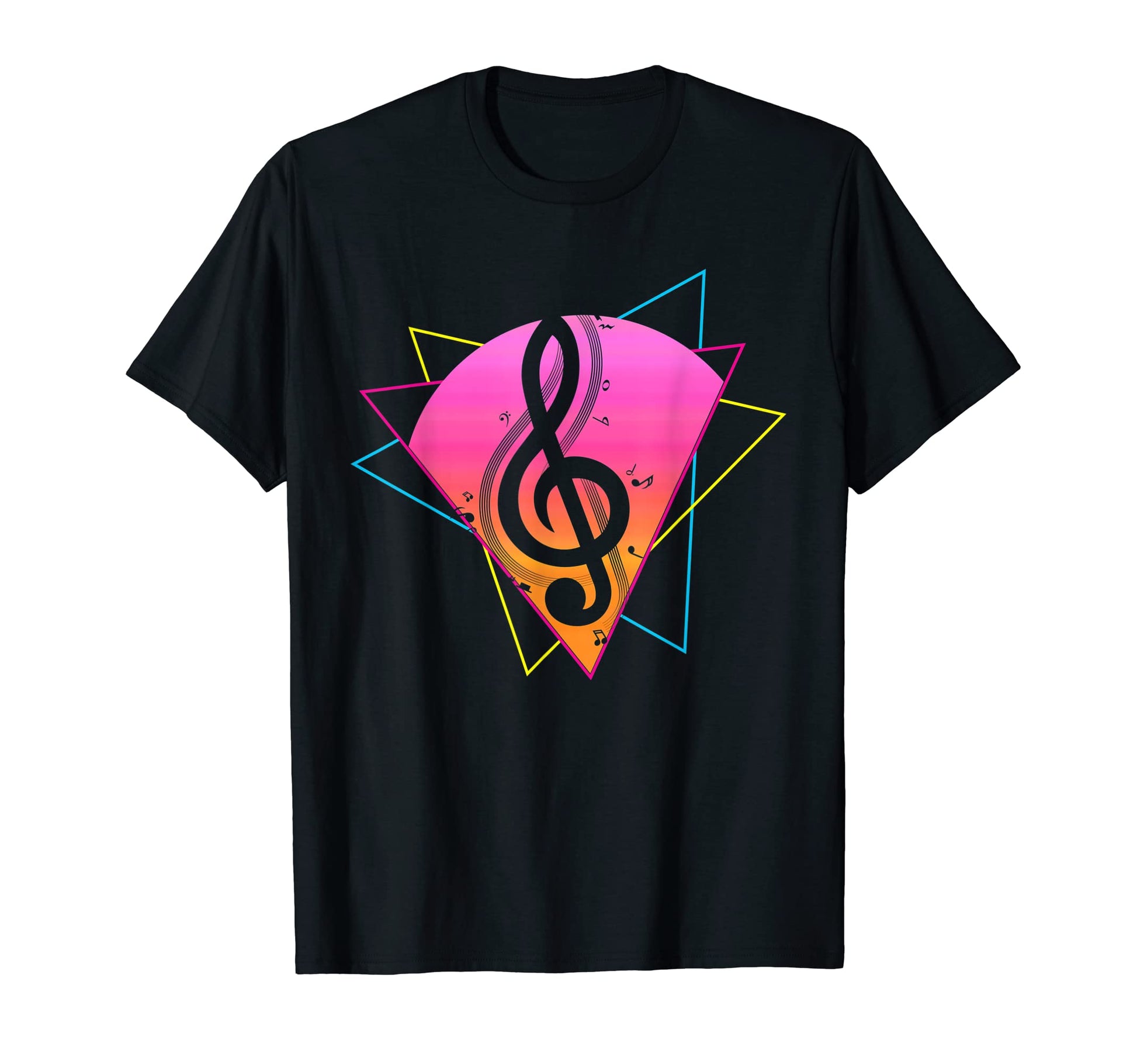 Music Lover 80S Art Treble Clef Vaporwave T-Shirt - Novelty Apparel Unisex - T-Shirt, Sweatshirt, Hoodie
