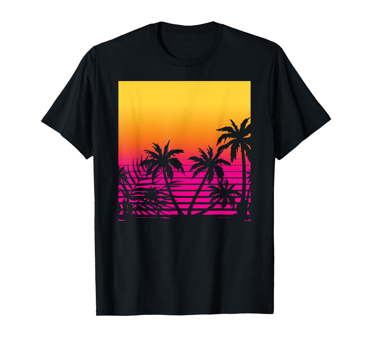 Palm Trees 80S Art 1990S T-Shirt - Casual Everyday Wear for Adults - T-Shirt, Sweatshirt, Hoodie