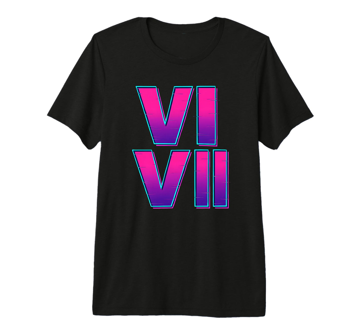 67 Roman Numerals Vi Vii Vaporwave T-Shirt - Fun Novelty Design Unisex - T-Shirt, Sweatshirt, Hoodie