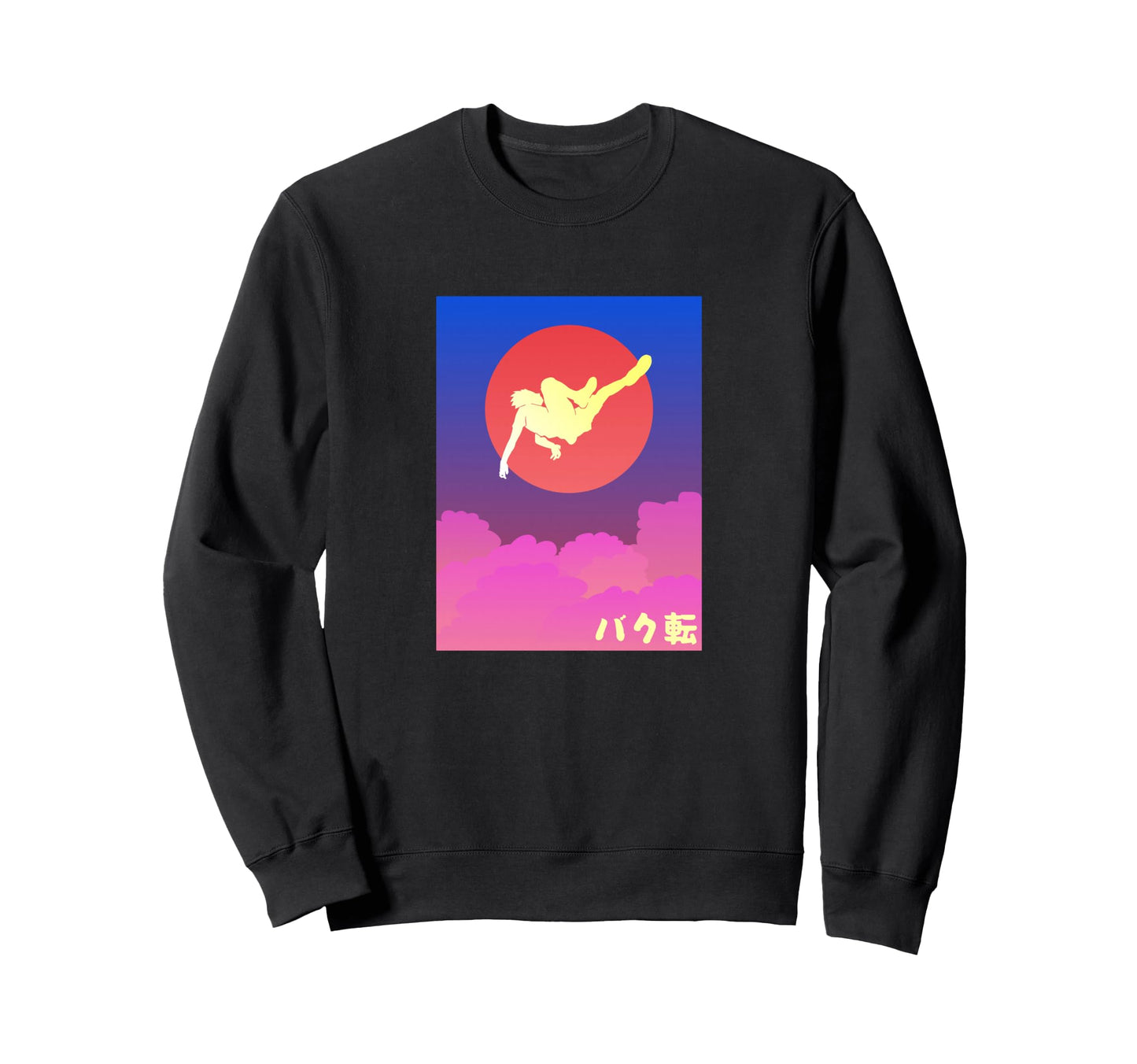 Japanese Aesthetic Backflip Vaporwave Sweatshirt - Unique Graphic Unisex - T-Shirt, Sweatshirt, Hoodie