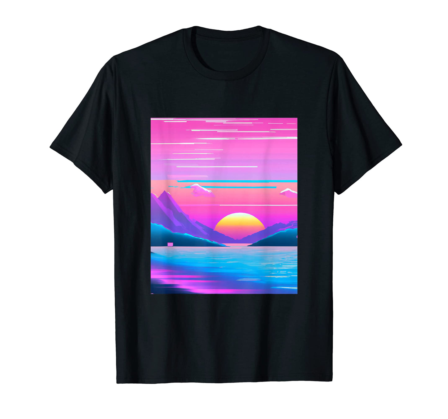 Vaporwave Sun Synthwave Sunset T-Shirt - Aesthetic Graphic Unisex - T-Shirt, Sweatshirt, Hoodie