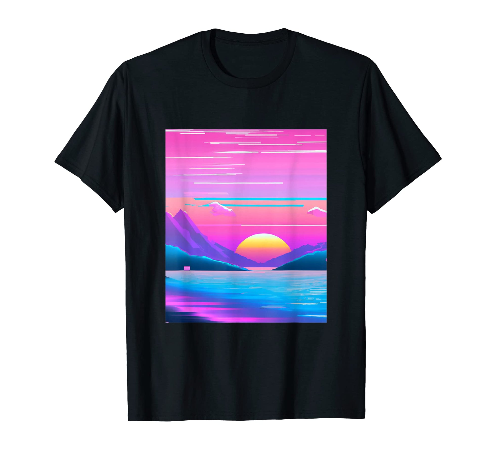 Vaporwave Sun Synthwave Sunset T-Shirt - Aesthetic Graphic Unisex - T-Shirt, Sweatshirt, Hoodie