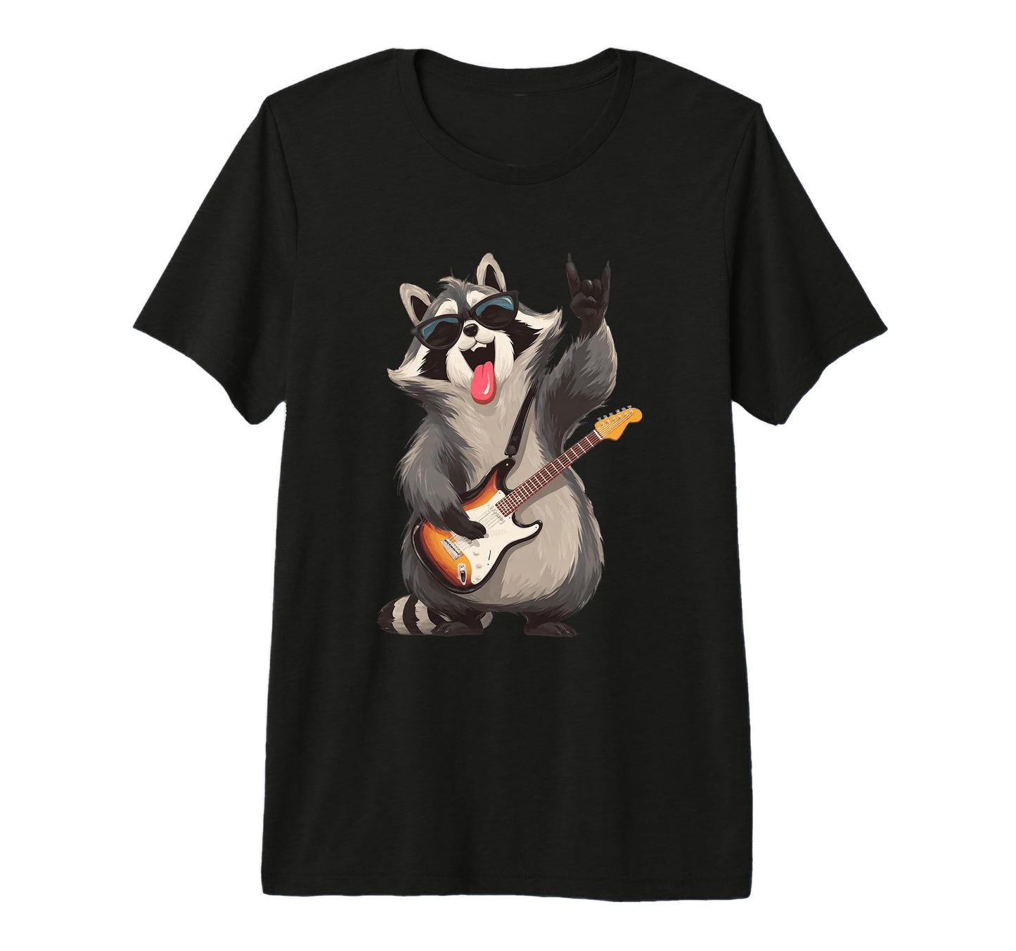 Rockstar Raccoon Sunglasses Electric T-Shirt - Novelty Apparel Men Women - T-Shirt, Sweatshirt, Hoodie