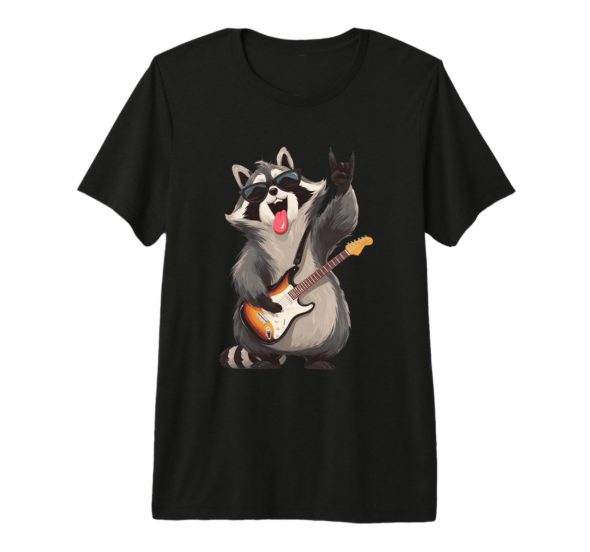 Rockstar Raccoon Sunglasses Electric T-Shirt - Novelty Apparel Men Women - T-Shirt, Sweatshirt, Hoodie