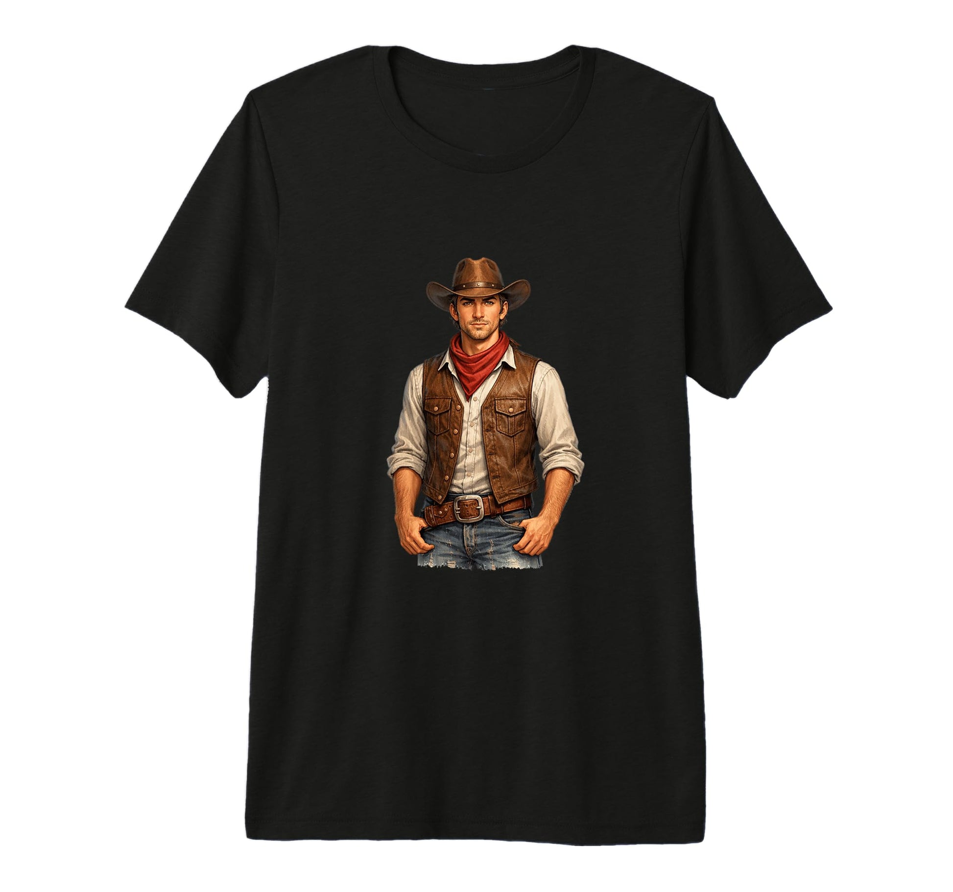 Mens Western Cowboy Spirit Ranch Tri T-Shirt - Trendy Graphic for Adults - T-Shirt, Sweatshirt, Hoodie