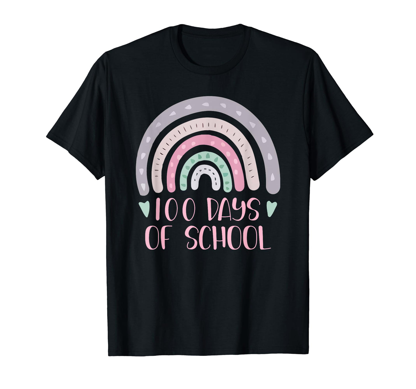 100 Days School Teacher Student Rainbow T-Shirt - Unique Graphic Unisex - T-Shirt, Sweatshirt, Hoodie