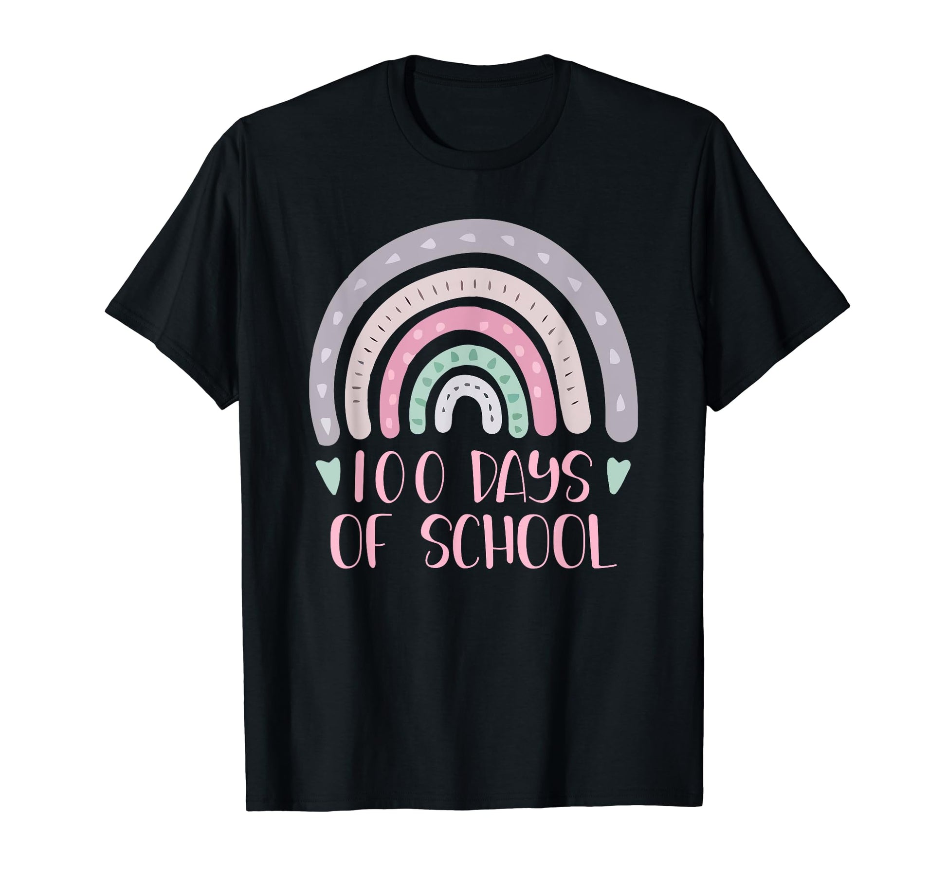 100 Days School Teacher Student Rainbow T-Shirt - Unique Graphic Unisex - T-Shirt, Sweatshirt, Hoodie