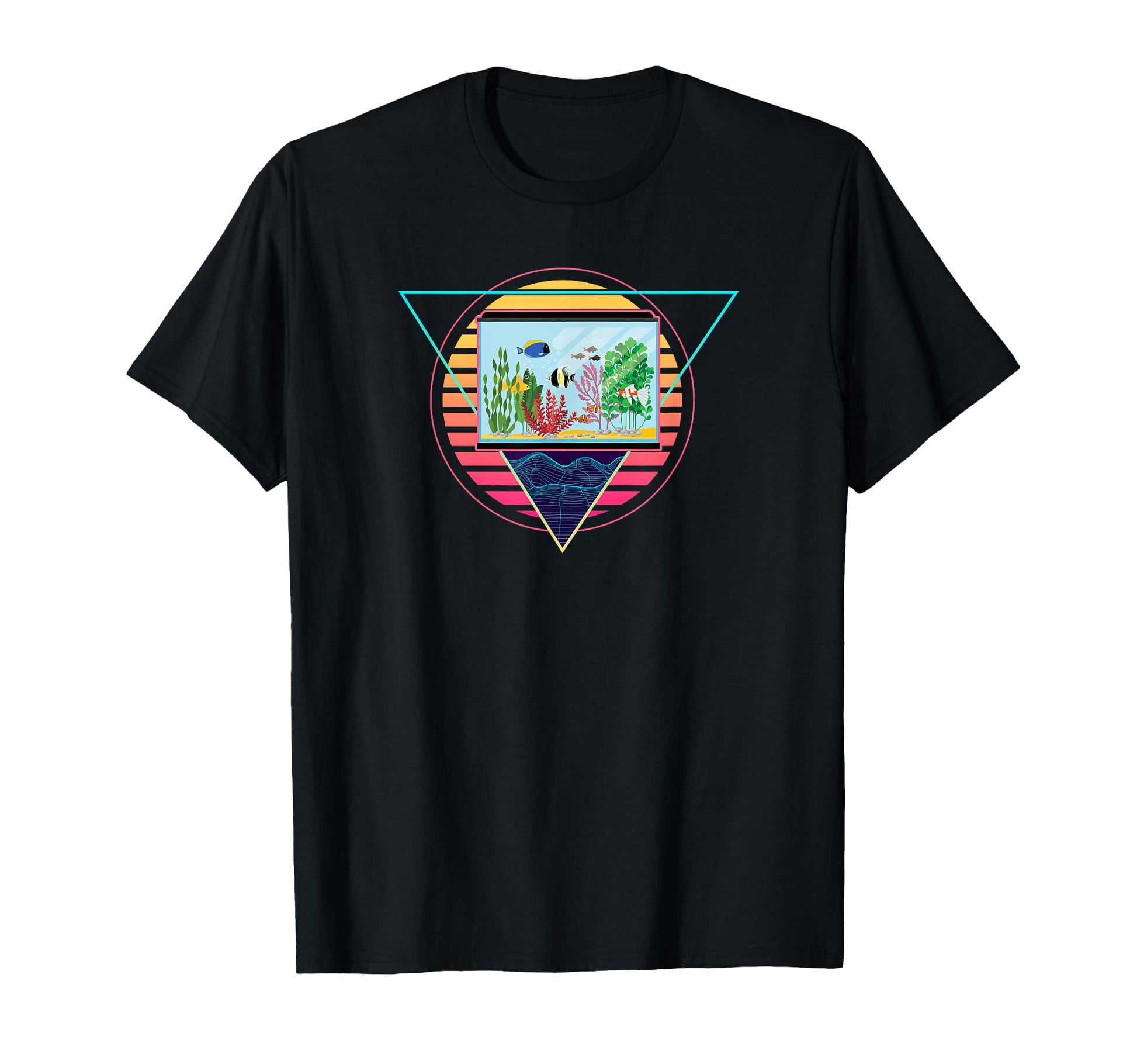 Futuristic Fish Tank Synthwave T-Shirt - Minimalist Print Men Women - T-Shirt, Sweatshirt, Hoodie