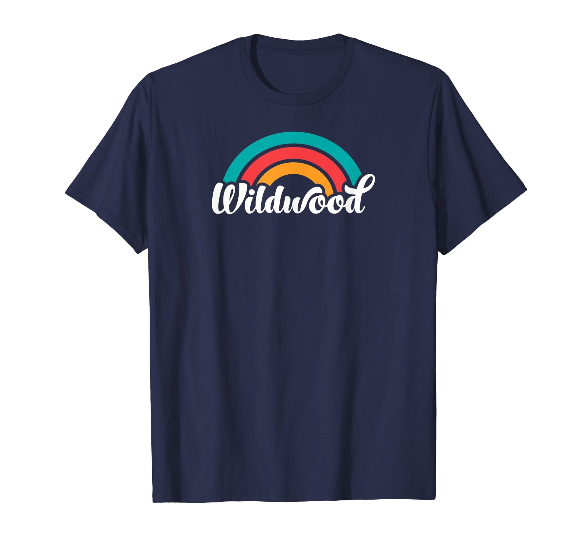 Wildwood Nj Script Rainbow T-Shirt - Graphic Print Unisex - T-Shirt, Sweatshirt, Hoodie