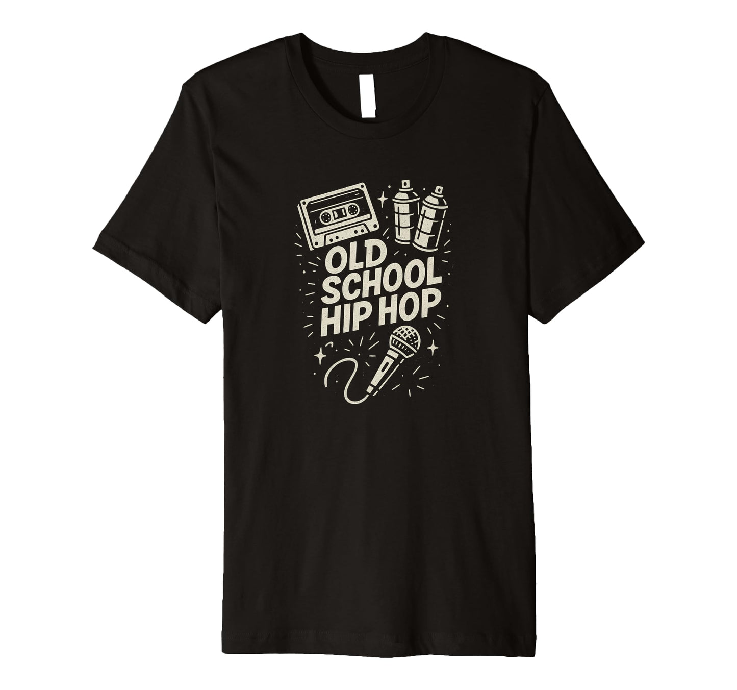 Raised Old School Hip Hop Rap Music Mic T-Shirt - Custom Art Print Unisex - T-Shirt, Sweatshirt, Hoodie