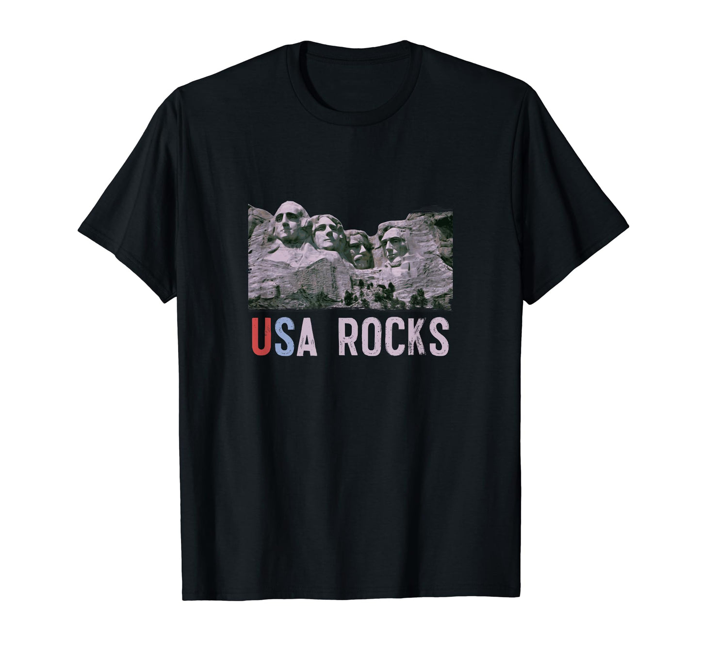 Usa Rocks Presidents Sulpture Mount T-Shirt - Custom Art Print for Adults - T-Shirt, Sweatshirt, Hoodie
