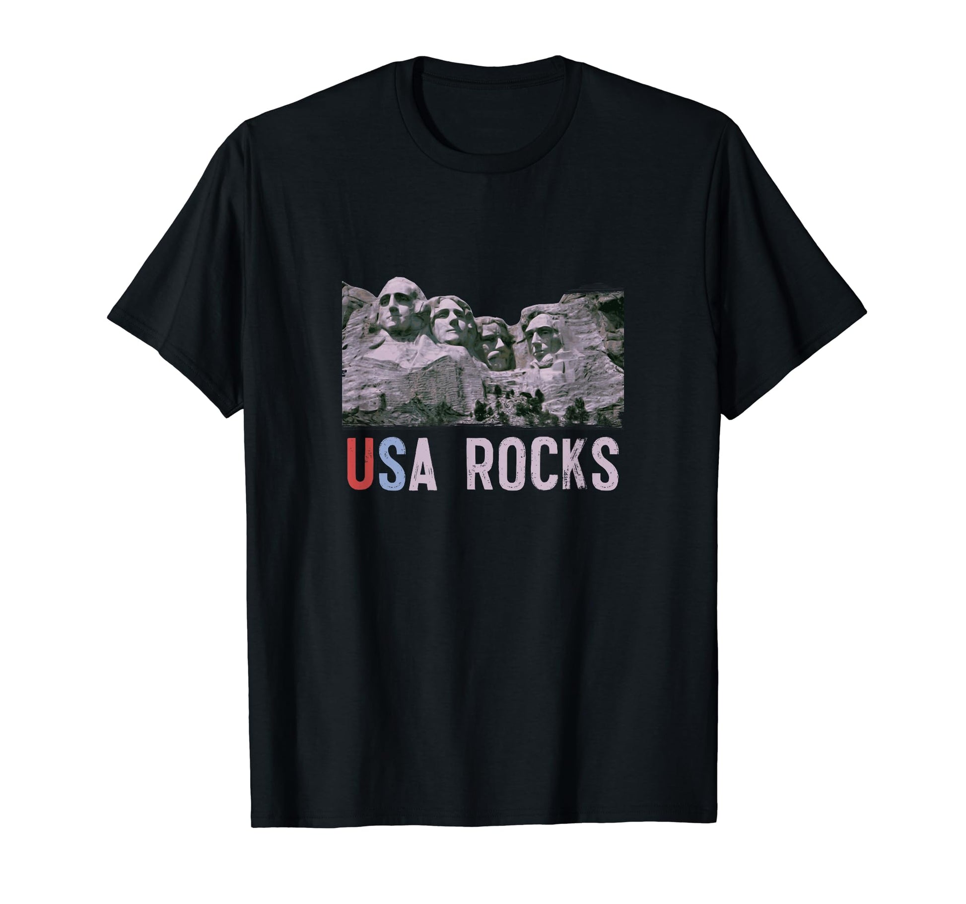 Usa Rocks Presidents Sulpture Mount T-Shirt - Custom Art Print for Adults - T-Shirt, Sweatshirt, Hoodie
