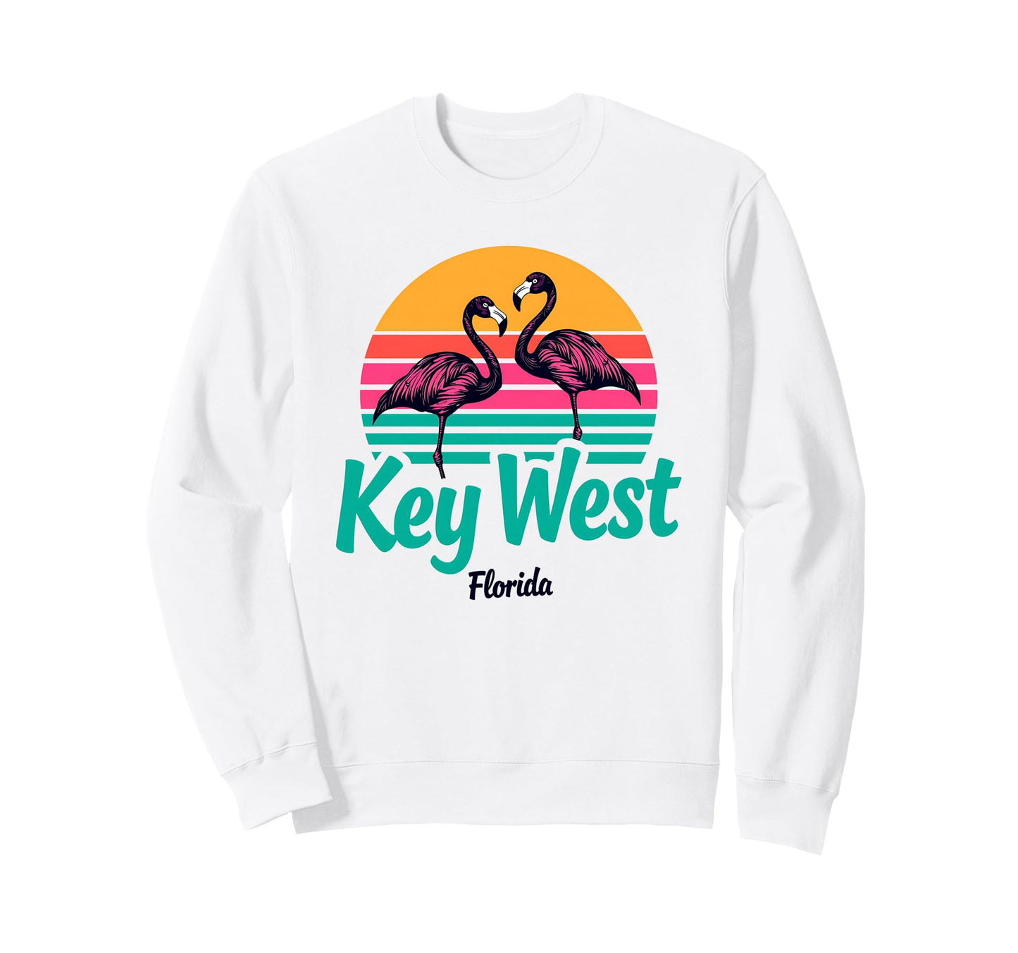 Florida Keys Key West Flamingo Sweatshirt - Fun Novelty Design Unisex - T-Shirt, Sweatshirt, Hoodie