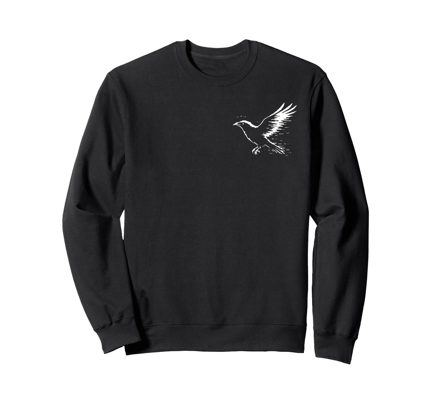 Raven Glitch Cyber Pocket Vaporwave Sweatshirt - Aesthetic Graphic Unisex - T-Shirt, Sweatshirt, Hoodie