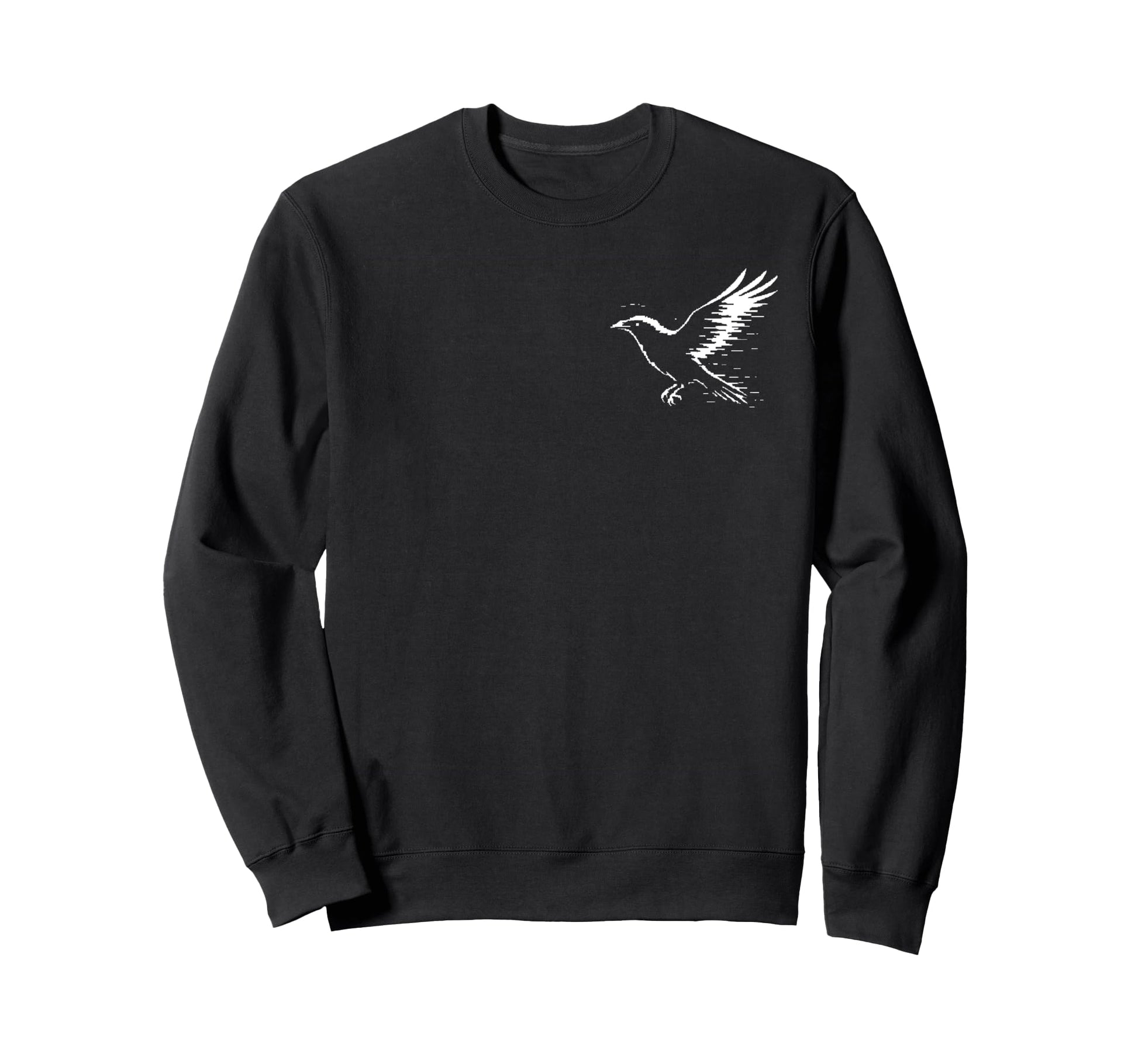 Raven Glitch Cyber Pocket Vaporwave Sweatshirt - Aesthetic Graphic Unisex - T-Shirt, Sweatshirt, Hoodie