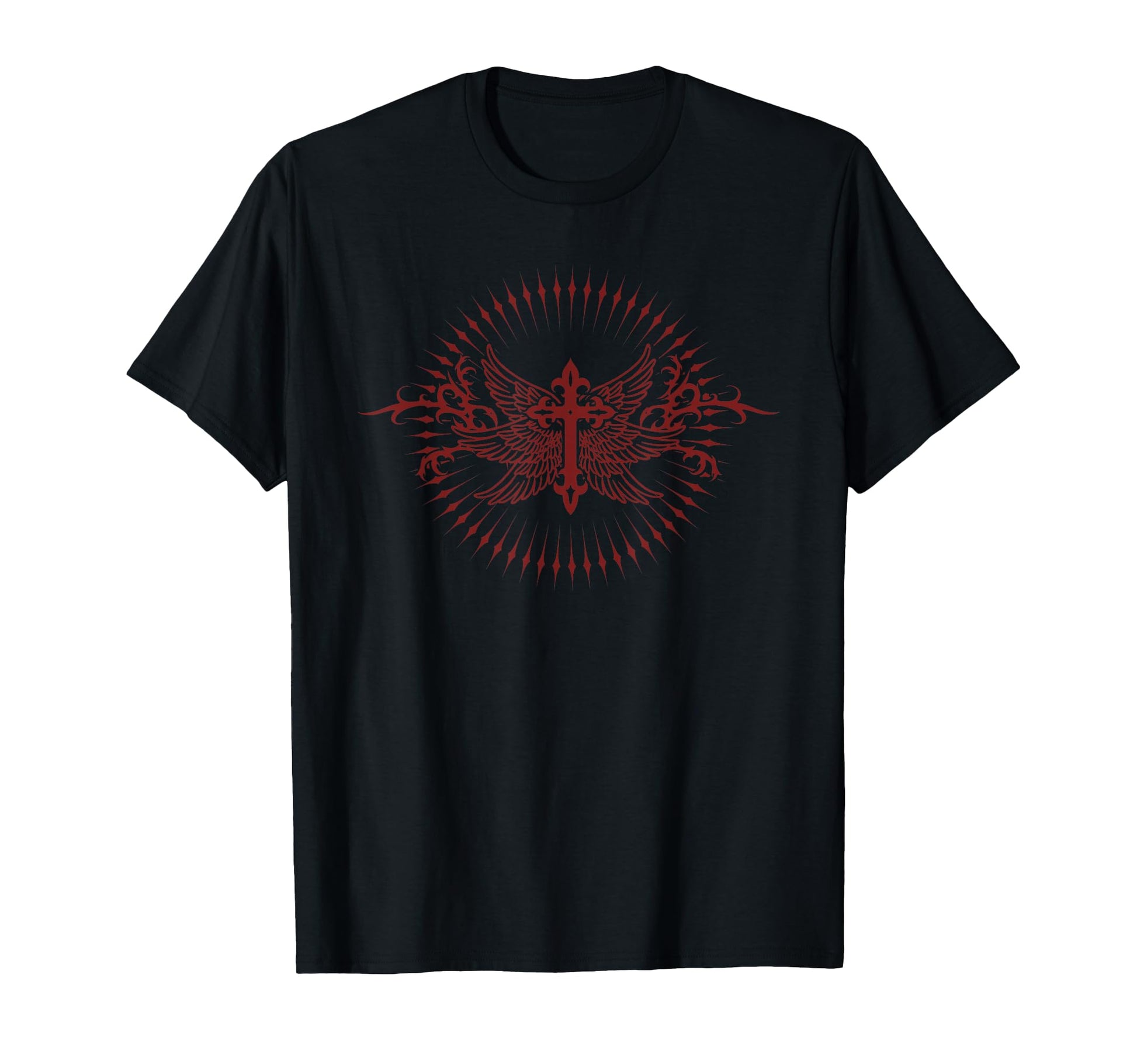 Archangel Cross Wings Tattoo Goth Alt T-Shirt - Trendy Graphic Men Women - T-Shirt, Sweatshirt, Hoodie