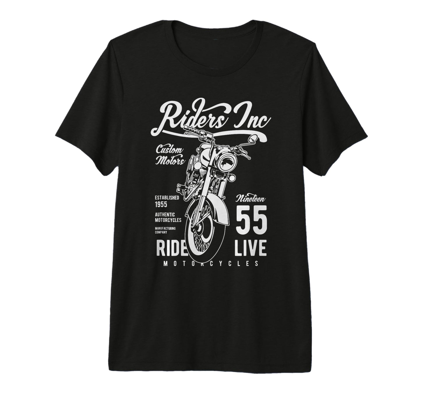 Riders Inc 1955 Motorcycle Tri Blend T-Shirt - Fun Novelty Design Unisex - T-Shirt, Sweatshirt, Hoodie