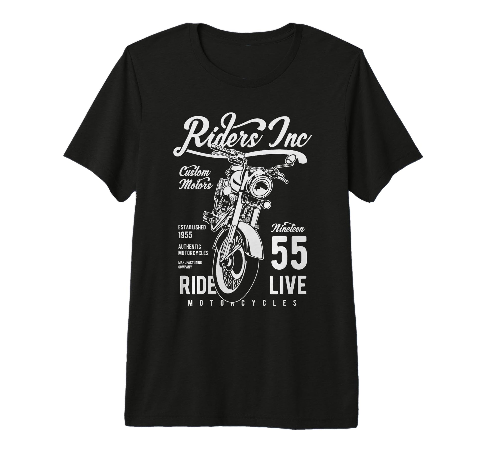 Riders Inc 1955 Motorcycle Tri Blend T-Shirt - Fun Novelty Design Unisex - T-Shirt, Sweatshirt, Hoodie