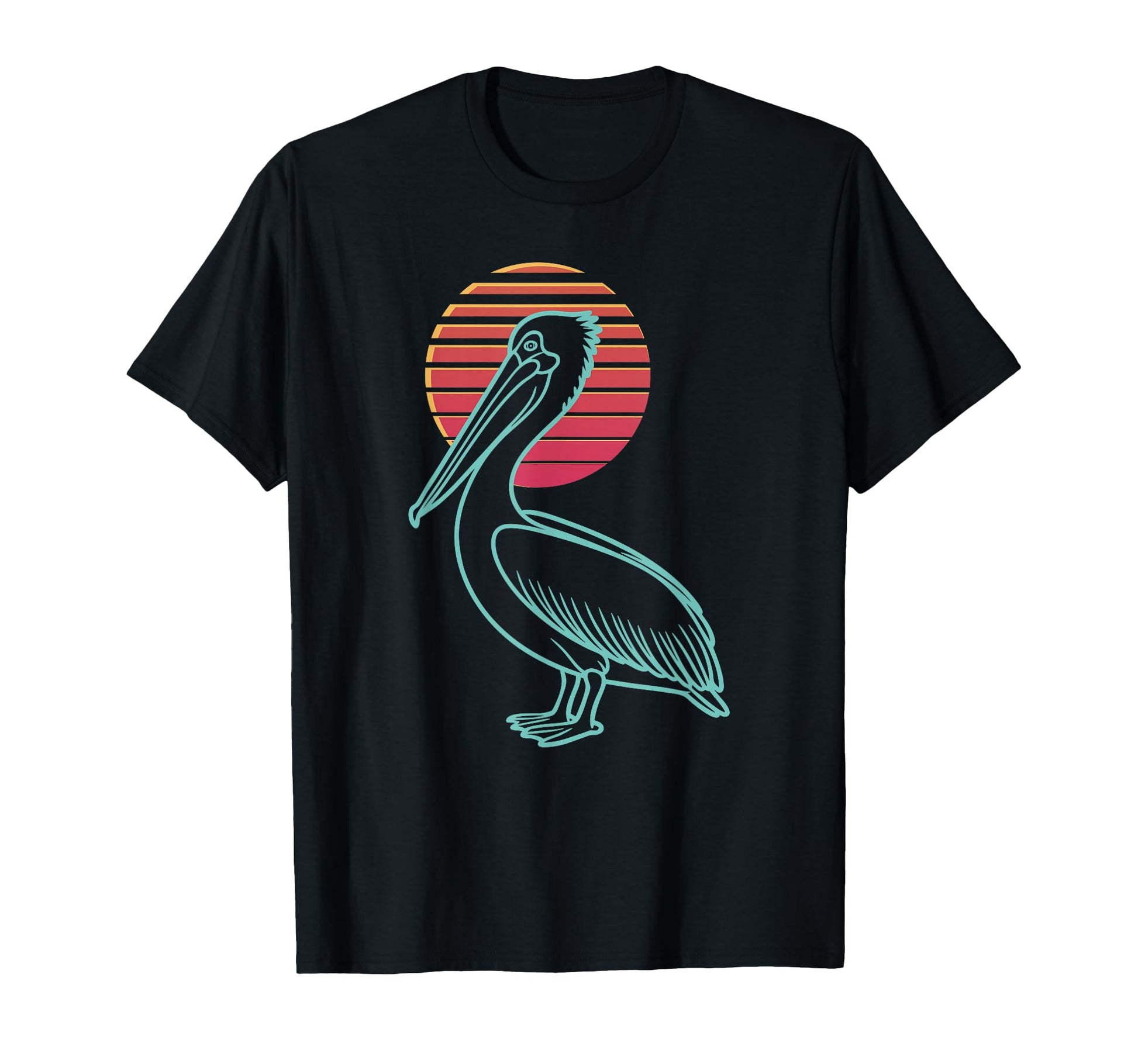 Pelican Lover Bird Animal Synthwave T-Shirt - Minimalist Print for Adults - T-Shirt, Sweatshirt, Hoodie