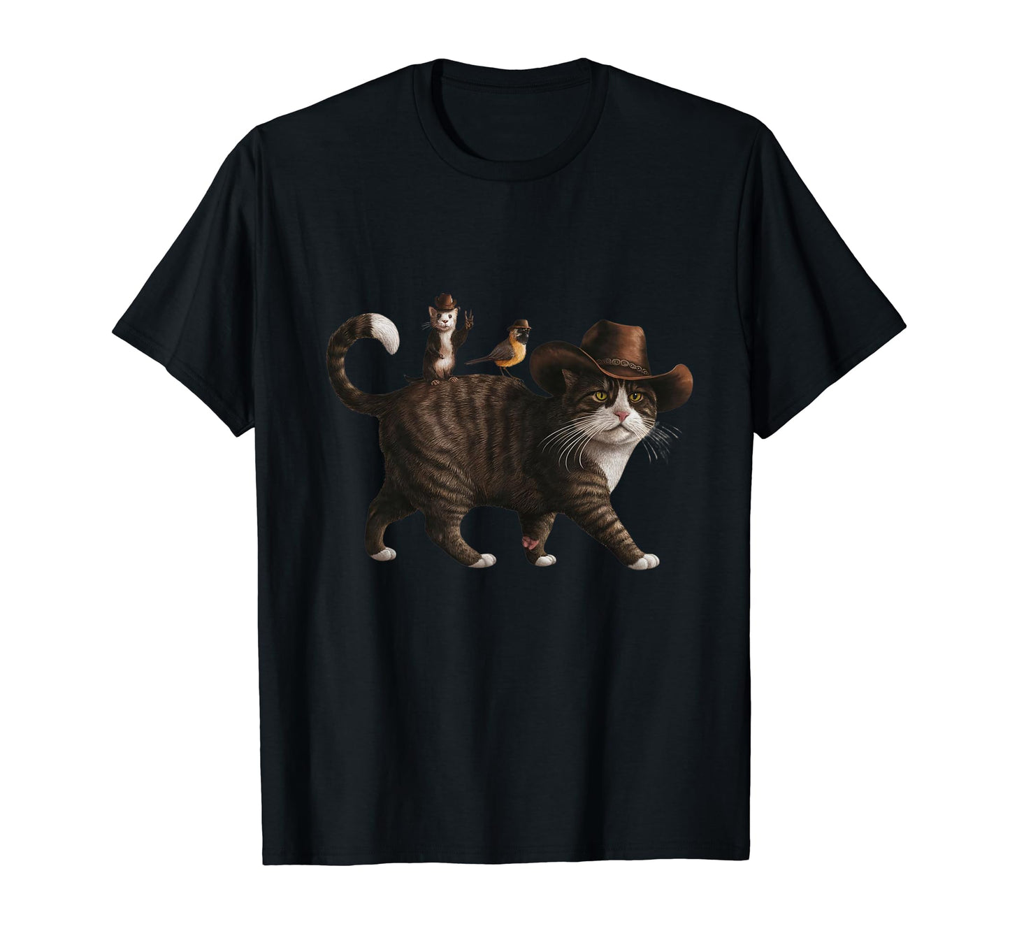 Funny Cowboy Cat Meowdy Country T-Shirt - Custom Art Print Men Women - T-Shirt, Sweatshirt, Hoodie