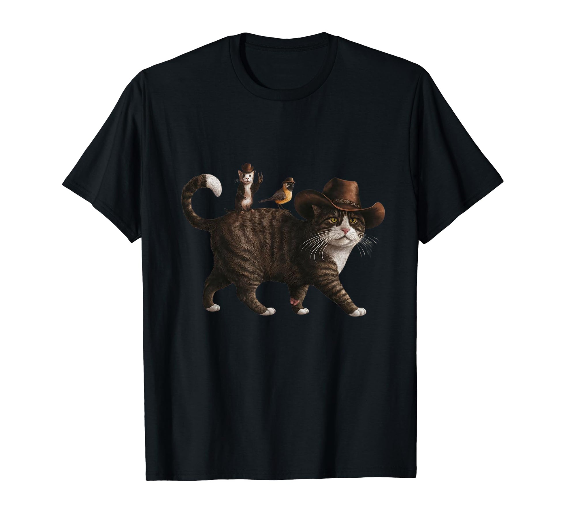 Funny Cowboy Cat Meowdy Country T-Shirt - Custom Art Print Men Women - T-Shirt, Sweatshirt, Hoodie