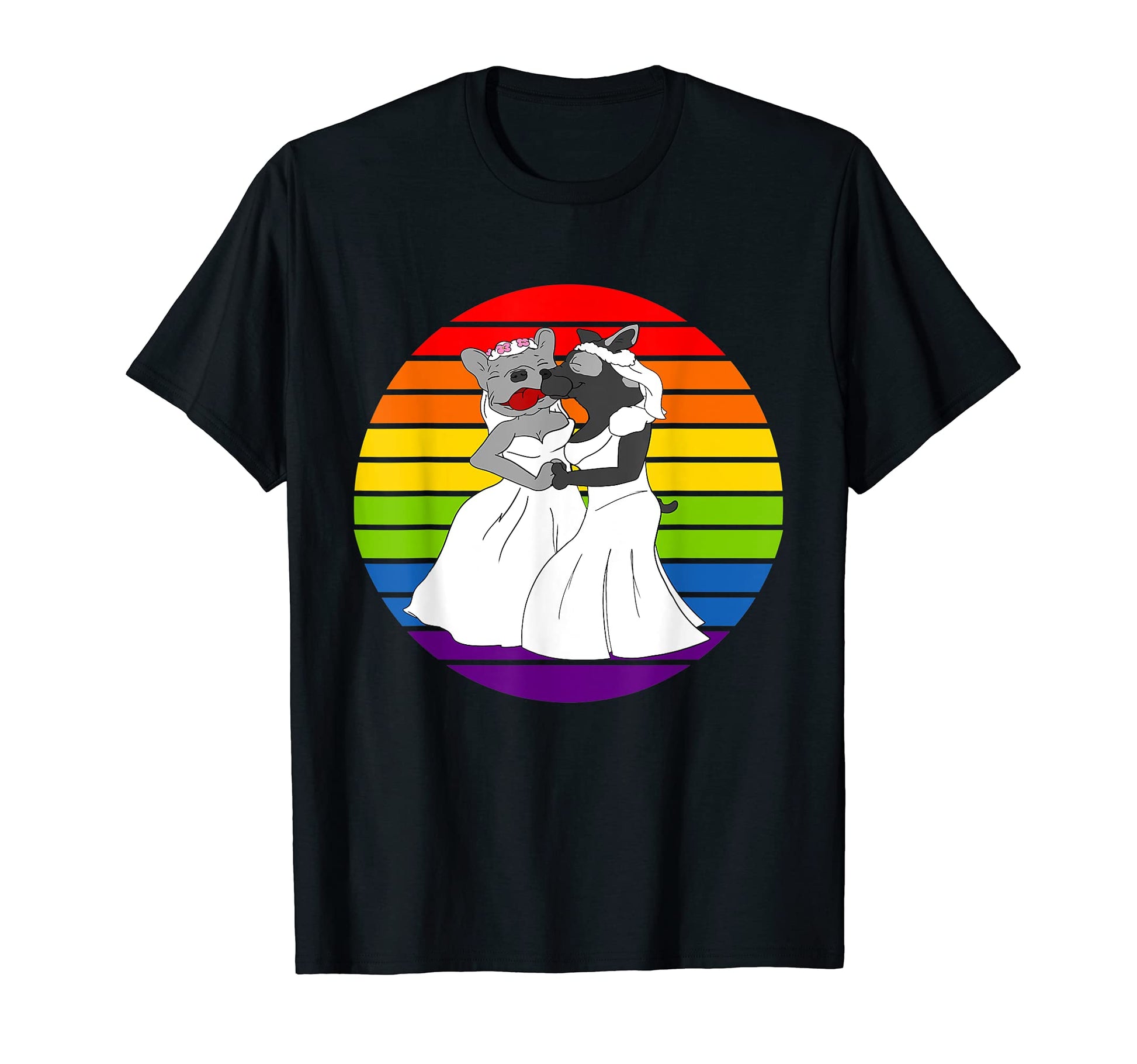 Lesbian French Bulldog Couple T-Shirt - Custom Art Print for Adults - T-Shirt, Sweatshirt, Hoodie
