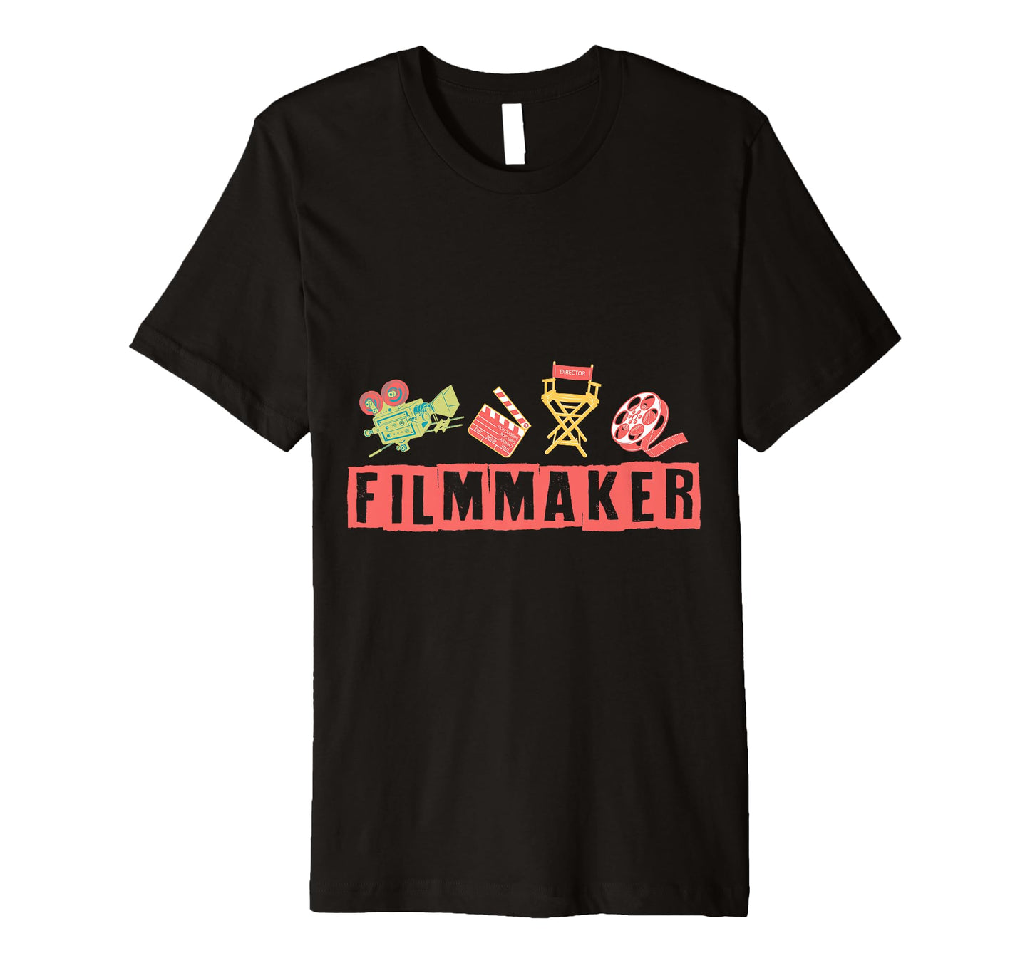 Filmmaker Camera Clapperboard Chair T-Shirt - Novelty Apparel Unisex - T-Shirt, Sweatshirt, Hoodie
